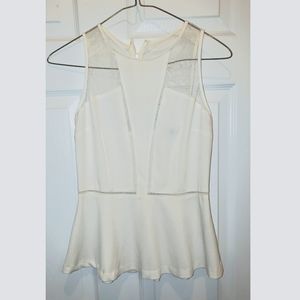 White Sleeveless Peplum Top